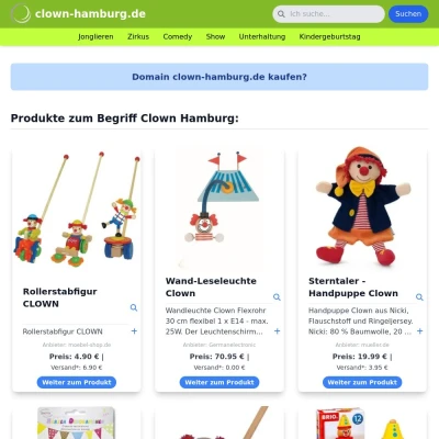Screenshot clown-hamburg.de
