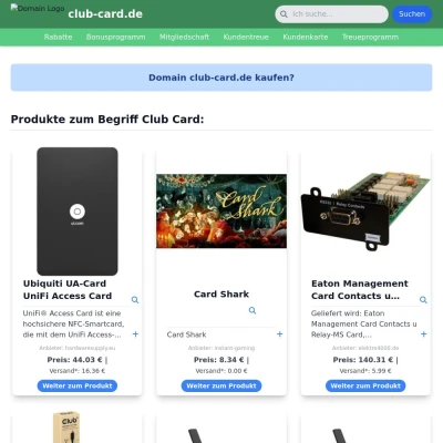 Screenshot club-card.de