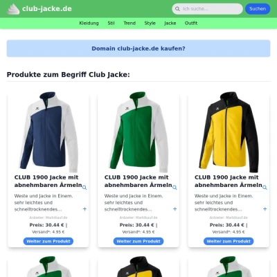 Screenshot club-jacke.de