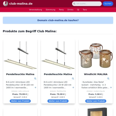 Screenshot club-malina.de