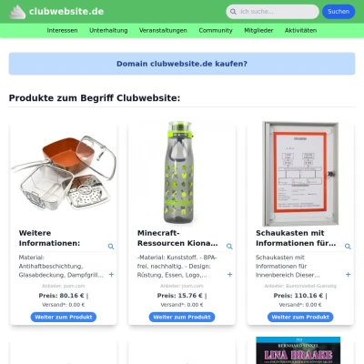 Screenshot clubwebsite.de