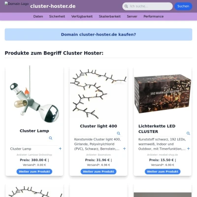 Screenshot cluster-hoster.de