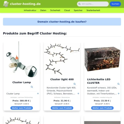 Screenshot cluster-hosting.de