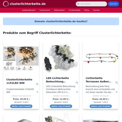 Screenshot clusterlichterkette.de