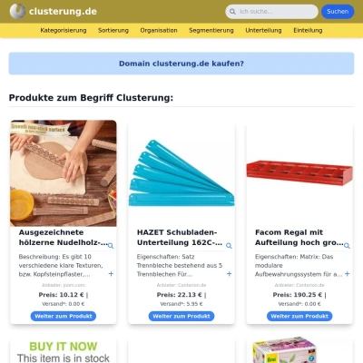 Screenshot clusterung.de