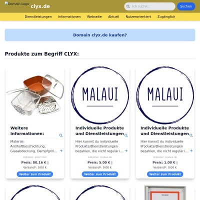 Screenshot clyx.de
