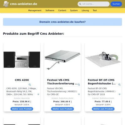 Screenshot cms-anbieter.de