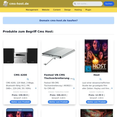 Screenshot cms-host.de