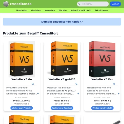 Screenshot cmseditor.de