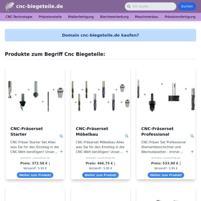 Screenshot cnc-biegeteile.de