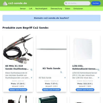 Screenshot co2-sonde.de