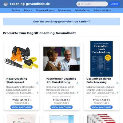 Screenshot coaching-gesundheit.de