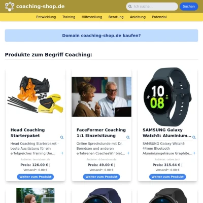 Screenshot coaching-shop.de