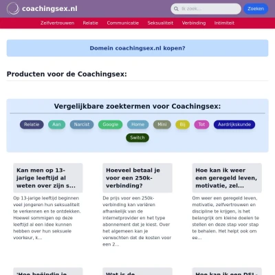 Screenshot coachingsex.nl