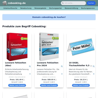 Screenshot cobooking.de