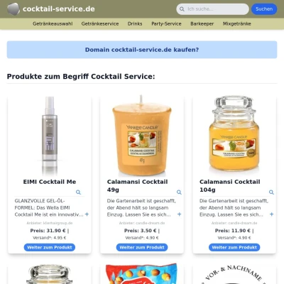 Screenshot cocktail-service.de