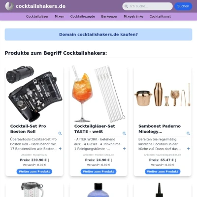 Screenshot cocktailshakers.de