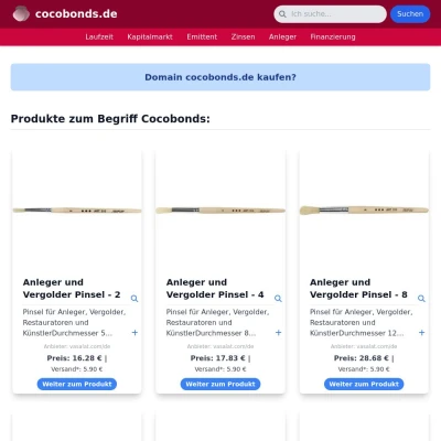 Screenshot cocobonds.de