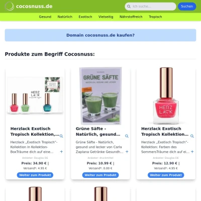 Screenshot cocosnuss.de