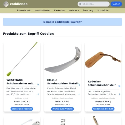 Screenshot coddler.de