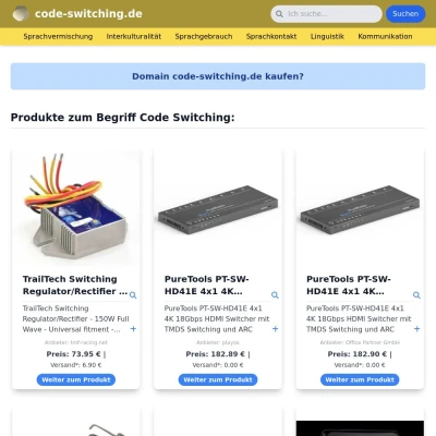 Screenshot code-switching.de