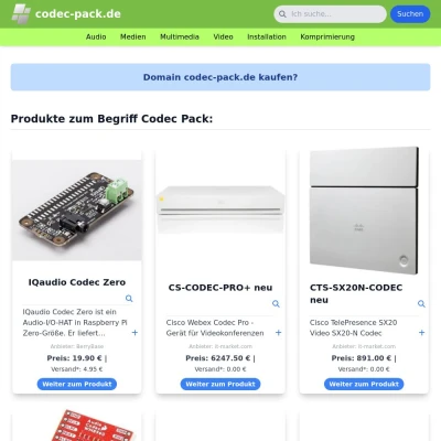Screenshot codec-pack.de