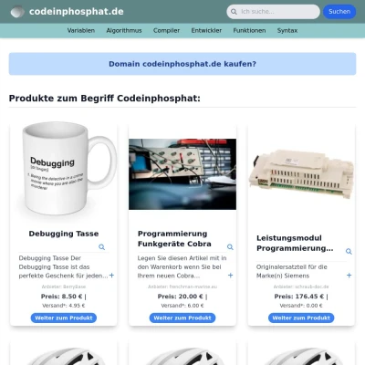 Screenshot codeinphosphat.de