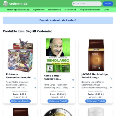 Screenshot codemin.de