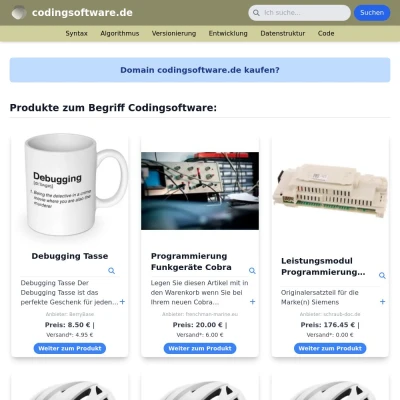 Screenshot codingsoftware.de