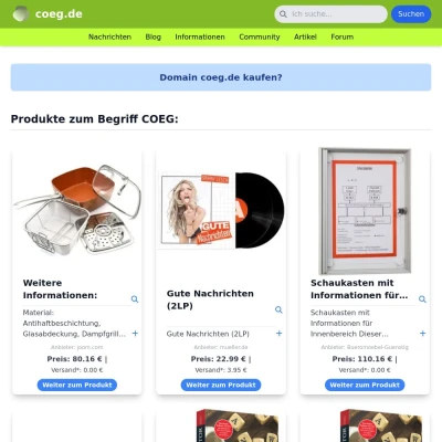 Screenshot coeg.de