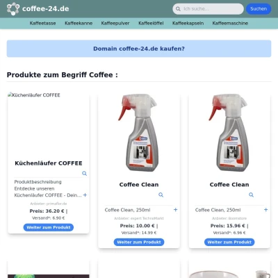 Screenshot coffee-24.de
