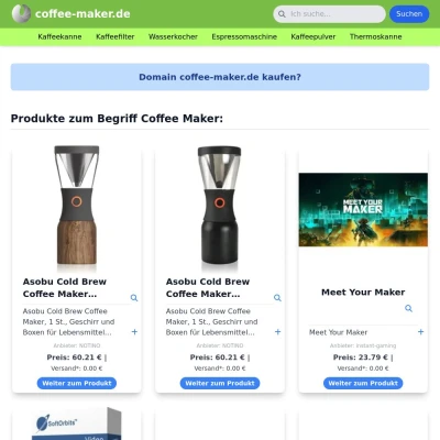 Screenshot coffee-maker.de