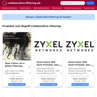 Screenshot collaborative-filtering.de