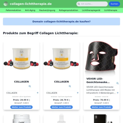 Screenshot collagen-lichttherapie.de