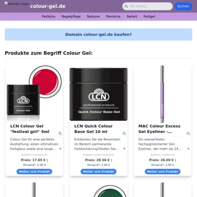 Screenshot colour-gel.de