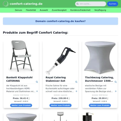 Screenshot comfort-catering.de