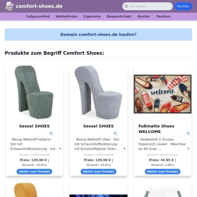 Screenshot comfort-shoes.de