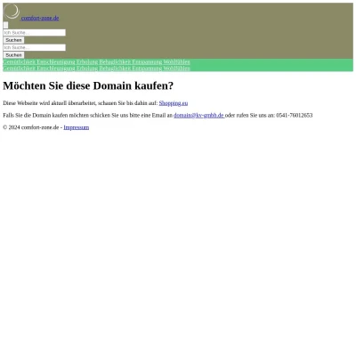Screenshot comfort-zone.de