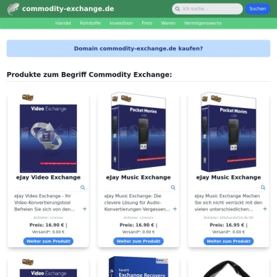 Screenshot commodity-exchange.de