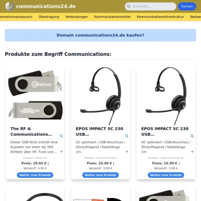 Screenshot communications24.de