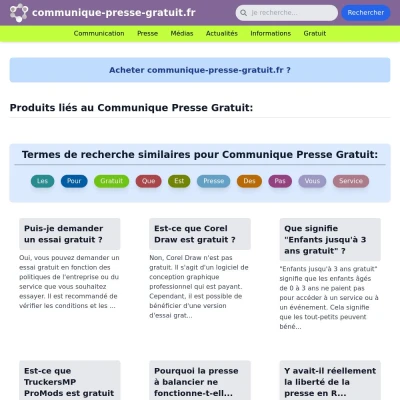 Screenshot communique-presse-gratuit.fr