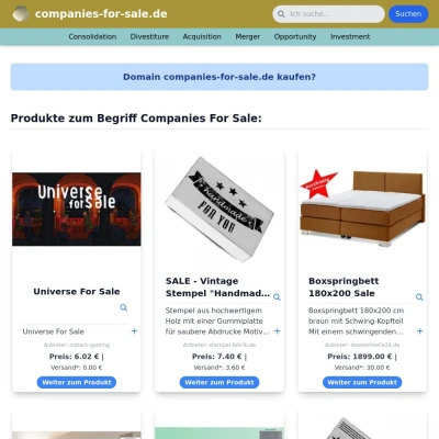 Screenshot companies-for-sale.de