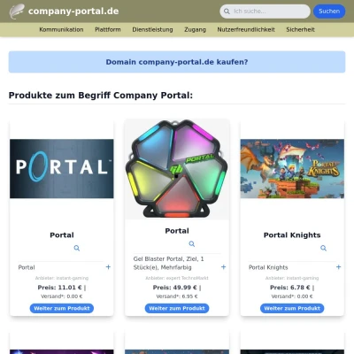 Screenshot company-portal.de