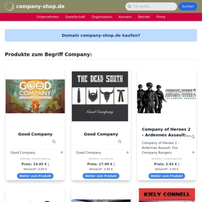 Screenshot company-shop.de