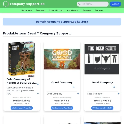 Screenshot company-support.de