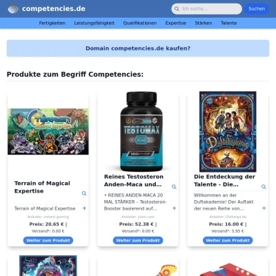 Screenshot competencies.de