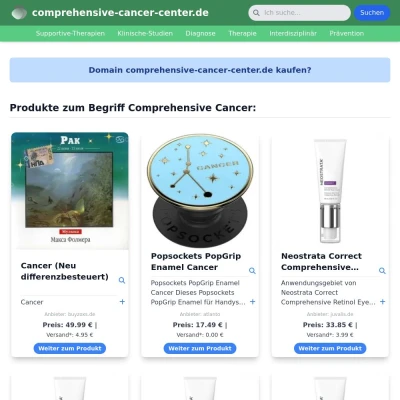 Screenshot comprehensive-cancer-center.de