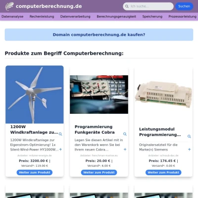 Screenshot computerberechnung.de