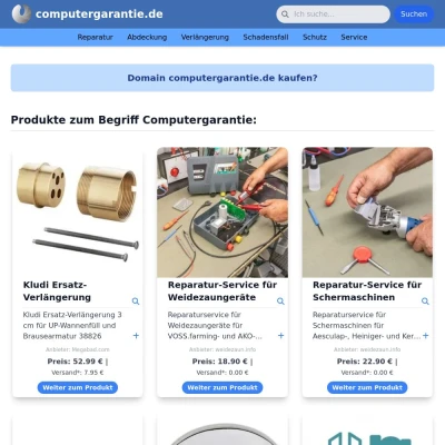 Screenshot computergarantie.de