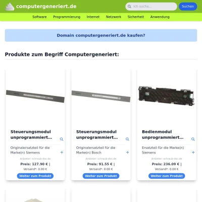 Screenshot computergeneriert.de